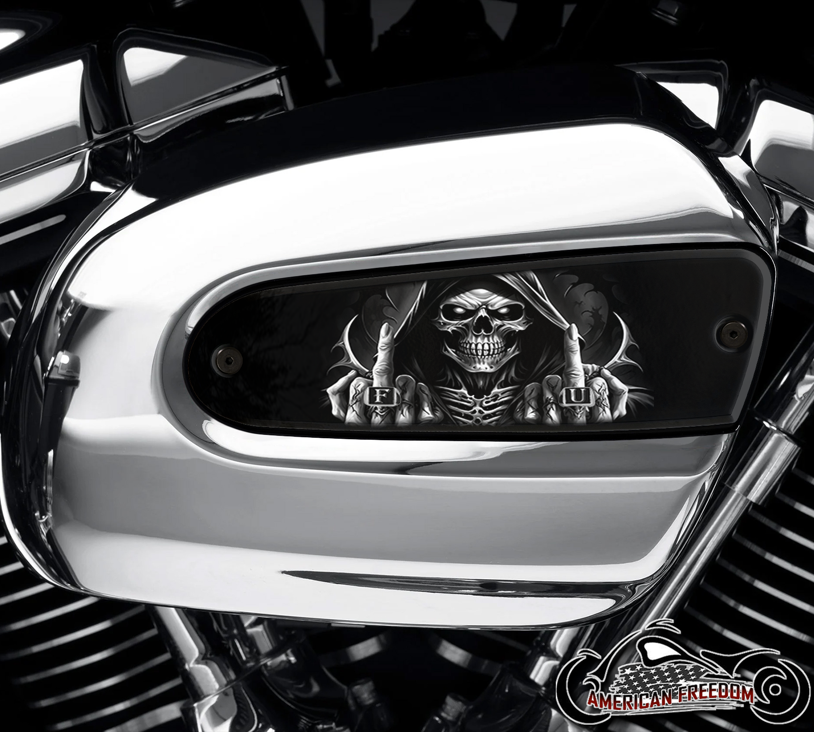Harley Davidson Wedge Air Cleaner Insert - FU Reaper B&W
